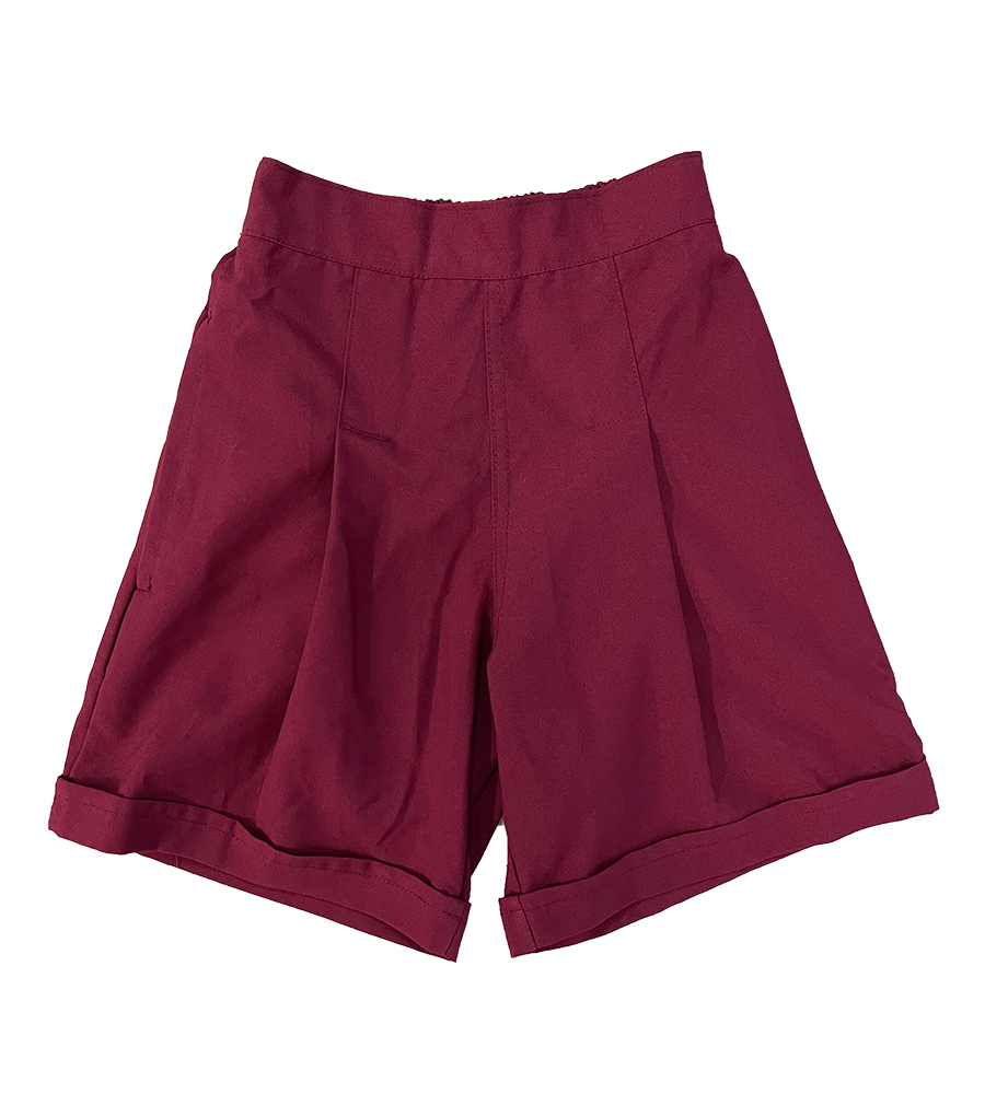 Girls Maroon Pleated Short