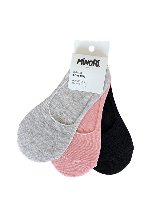 Girls 3 pk No Show Socks