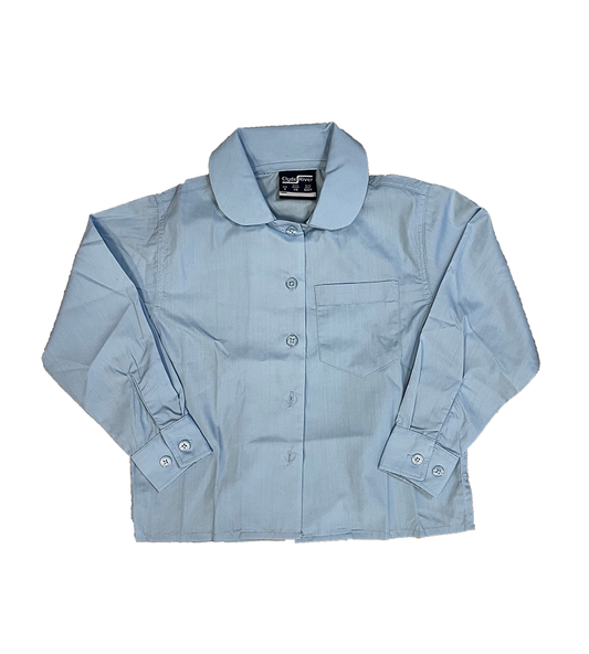 CR Girls Peter Pan Collar Sky Blue Shirt