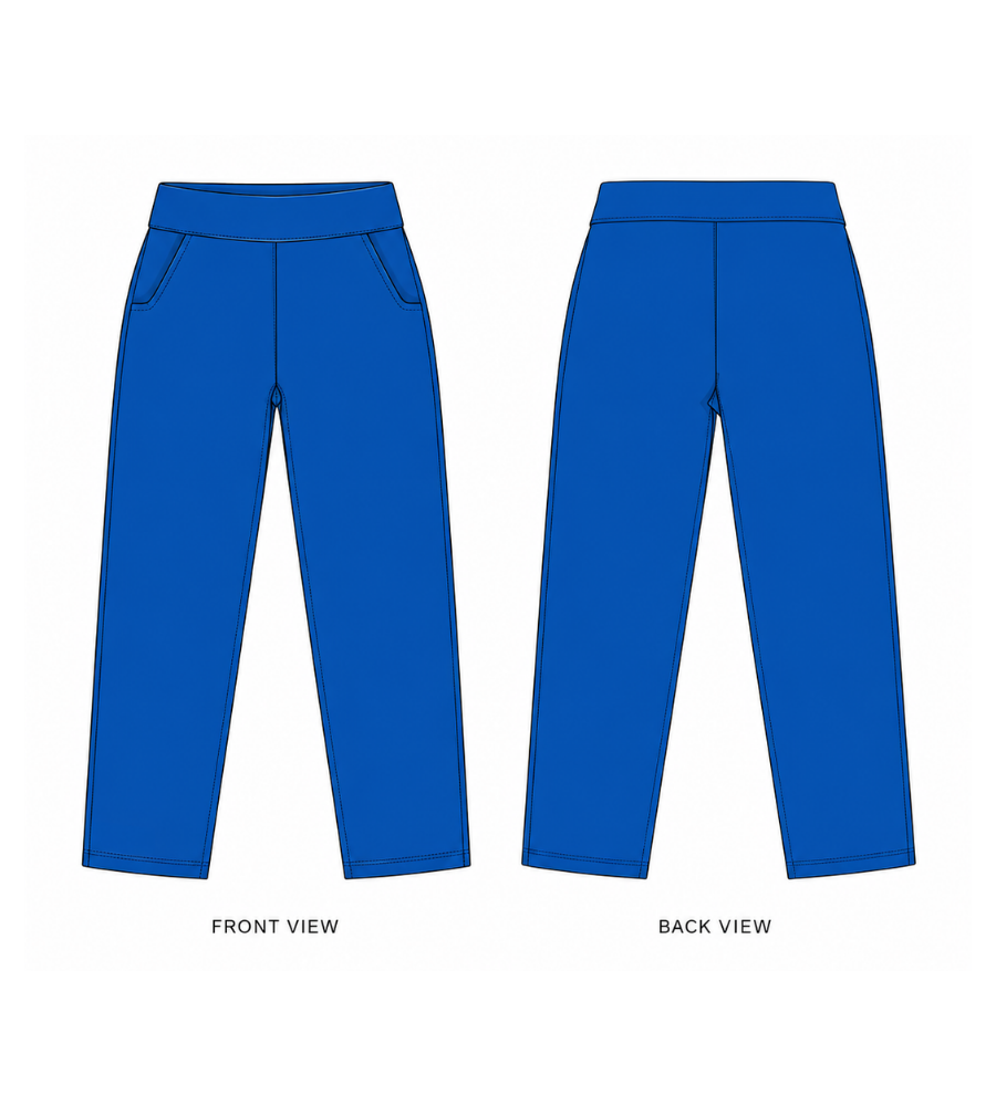Girls Ankle Length Pant - Royal Blue