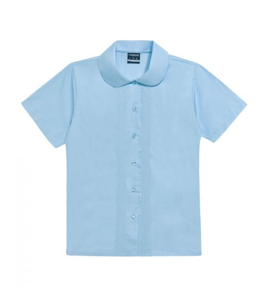 Girls Short Sleeve Pin Tuck School Blouse