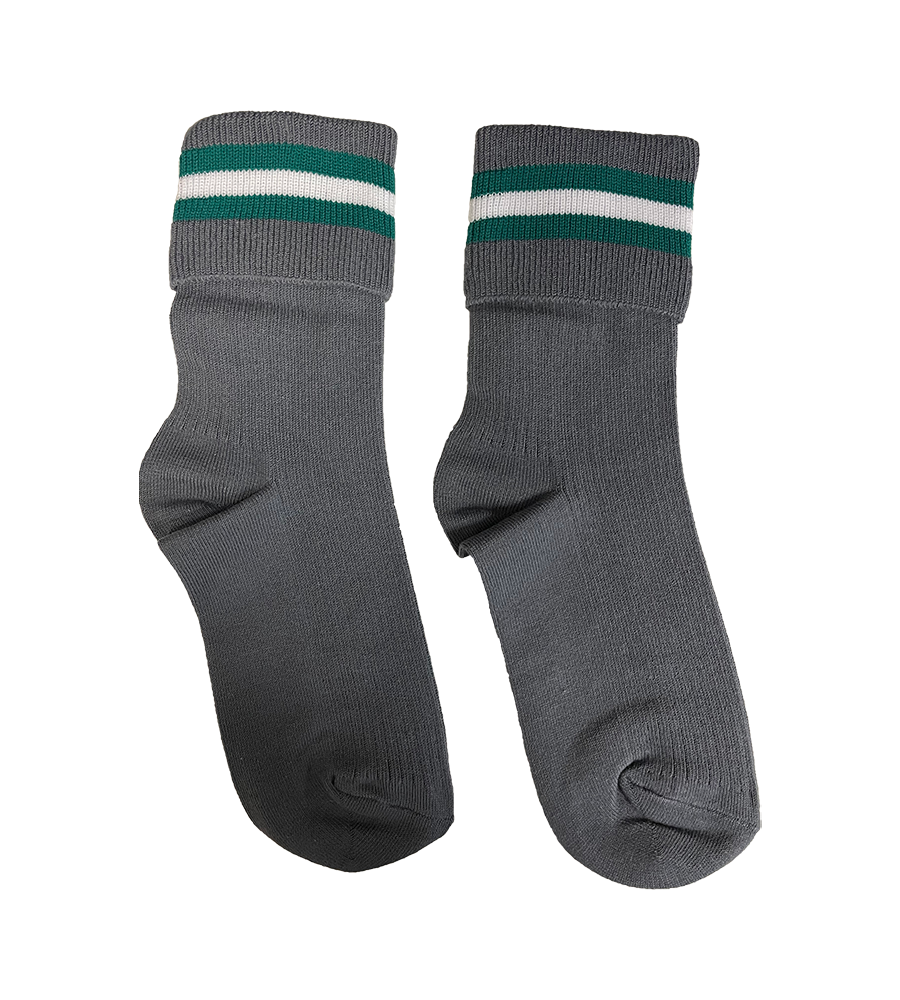 Grey Crew socks (Bottle/White)