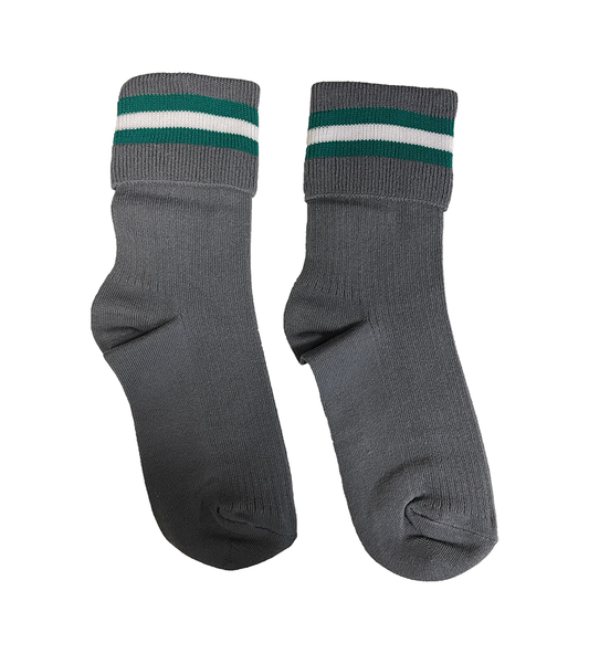 Grey Crew socks (Bottle/White)