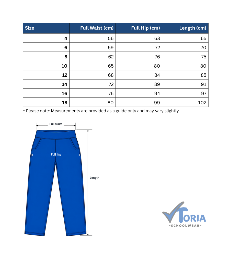 Girls Ankle Length Pant - Royal Blue